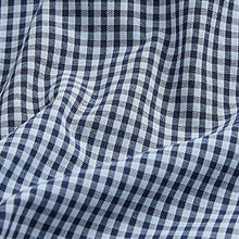 Load image into Gallery viewer, Blue/Black Gingham Regular Fit Trimmed Shirts 2 Pack