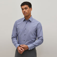 Load image into Gallery viewer, Blue/Blue Stripe Regular Fit Trimmed Shirts 2 Pack