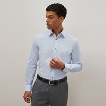 Load image into Gallery viewer, Blue/Blue Stripe Regular Fit Trimmed Shirts 2 Pack