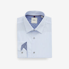 Load image into Gallery viewer, Blue/Blue Stripe Regular Fit Trimmed Shirts 2 Pack