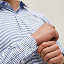 Load image into Gallery viewer, Blue Print/Blue Stripe Regular Fit Trimmed Shirts 2 Pack