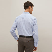 Load image into Gallery viewer, Blue Print/Blue Stripe Regular Fit Trimmed Shirts 2 Pack