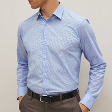 Load image into Gallery viewer, Blue Print/Blue Stripe Regular Fit Trimmed Shirts 2 Pack