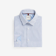 Load image into Gallery viewer, Blue Print/Blue Stripe Regular Fit Trimmed Shirts 2 Pack