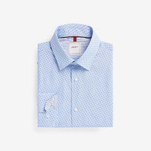 Load image into Gallery viewer, Blue Print/Blue Stripe Regular Fit Trimmed Shirts 2 Pack