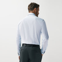 Load image into Gallery viewer, Blue Geometric Slim Fit Shirt And Tie Set 2 Pack