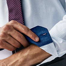 Load image into Gallery viewer, Blue Geometric Slim Fit Shirt And Tie Set 2 Pack