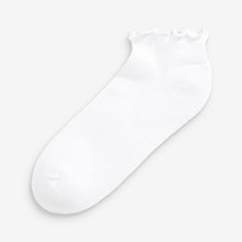 Load image into Gallery viewer, Monochrome Frill Top Cushion Sole Trainer Socks 4 Pack