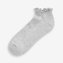 Load image into Gallery viewer, Monochrome Frill Top Cushion Sole Trainer Socks 4 Pack