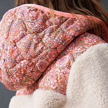 Load image into Gallery viewer, Multi Floral Teddy Printed Nylon And Borg Mix Jacket (12mths-6yrs)