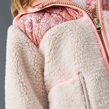 Load image into Gallery viewer, Multi Floral Teddy Printed Nylon And Borg Mix Jacket (12mths-6yrs)