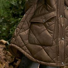 Load image into Gallery viewer, Khaki Green Shower Resistant Oversized Quilted Coat (3-12yrs)