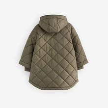 Load image into Gallery viewer, Khaki Green Shower Resistant Oversized Quilted Coat (3-12yrs)