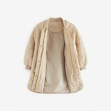 Load image into Gallery viewer, Neutral Longline Quilted Padded Coat (3-16yrs)