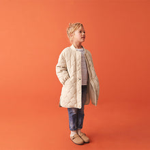 Load image into Gallery viewer, Neutral Longline Quilted Padded Coat (3-16yrs)