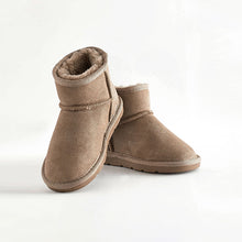 Load image into Gallery viewer, Taupe Grey Warm Lined Water Repellent Suede Pull-On Boots (Older Girls)