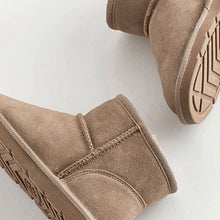 Load image into Gallery viewer, Taupe Grey Warm Lined Water Repellent Suede Pull-On Boots (Older Girls)