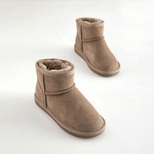 Load image into Gallery viewer, Taupe Grey Warm Lined Water Repellent Suede Pull-On Boots (Older Girls)