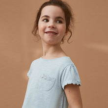 Load image into Gallery viewer, Blue Daisy Pocket T-Shirt (1.5-12yrs)