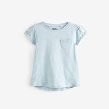 Load image into Gallery viewer, Blue Daisy Pocket T-Shirt (1.5-12yrs)