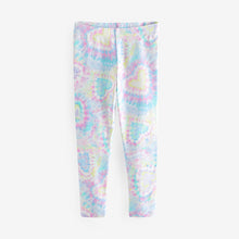 Load image into Gallery viewer, Pastel Pink Heart Tie Dye Printed Leggings (3-12yrs)