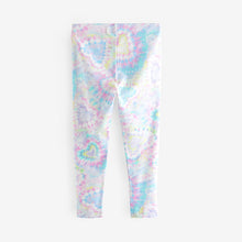 Load image into Gallery viewer, Pastel Pink Heart Tie Dye Printed Leggings (3-12yrs)