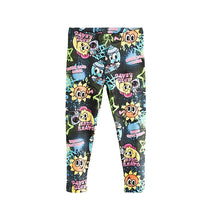 Load image into Gallery viewer, Black Graffiti Character Printed Leggings (3-12yrs)
