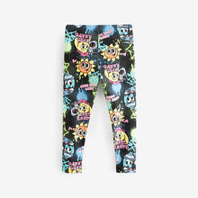 Load image into Gallery viewer, Black Graffiti Character Printed Leggings (3-12yrs)