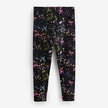 Load image into Gallery viewer, Black/Pink/Blue Splat Printed Leggings (3-12yrs)