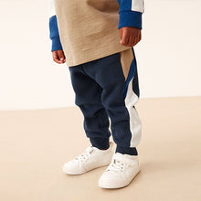 Load image into Gallery viewer, Colbalt Blue Long Sleeve Cosy Colourblock T-Shirt and Joggers Set (3mths-6yrs)