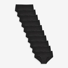 Load image into Gallery viewer, Black Elastic Trim Hipster Briefs 10 Pack (2-12yrs)