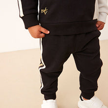 Load image into Gallery viewer, Black/Grey Colourblock Hoodie and Jogger Set (3mths-6yrs)