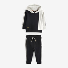 Load image into Gallery viewer, Black/Grey Colourblock Hoodie and Jogger Set (3mths-6yrs)