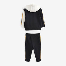 Load image into Gallery viewer, Black/Grey Colourblock Hoodie and Jogger Set (3mths-6yrs)
