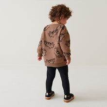 Load image into Gallery viewer, Tan Brown Dino Print Character Sweatshirt and Legging Set (3mths-6yrs)