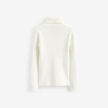 Load image into Gallery viewer, Ecru Marl Roll Neck Jumper (3-16yrs)
