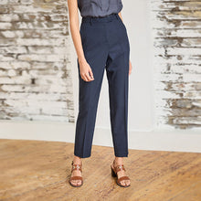 Load image into Gallery viewer, Navy Blue Tailored Stretch Slim Trousers