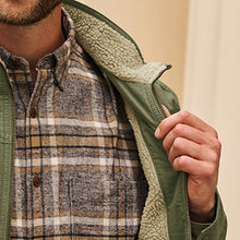 Load image into Gallery viewer, Khaki Green Borg Lined Shacket