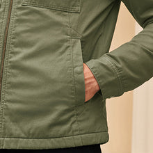 Load image into Gallery viewer, Khaki Green Borg Lined Shacket