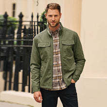 Load image into Gallery viewer, Khaki Green Borg Lined Shacket