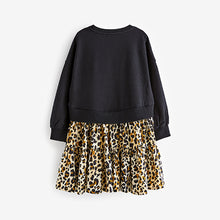 Load image into Gallery viewer, Black Animal Sequin Sweat Dress (3-12yrs)