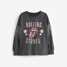 Load image into Gallery viewer, Charcoal Grey Rolling Stones Long Sleeve T-Shirt (3-12yrs)