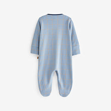 Load image into Gallery viewer, Blue Baby Sleepsuits 3 Pack (0-18mths)