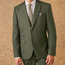 Load image into Gallery viewer, Green Slim Fit Trimmed Donegal Suit: Jacket