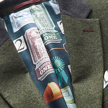 Load image into Gallery viewer, Green Slim Fit Trimmed Donegal Suit: Jacket