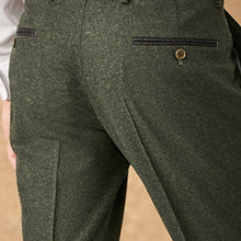 Load image into Gallery viewer, Green Slim Fit Trimmed Donegal Suit: Trousers