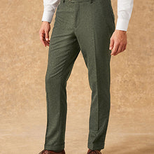 Load image into Gallery viewer, Green Slim Fit Trimmed Donegal Suit: Trousers