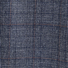Load image into Gallery viewer, Navy Blue Slim Fit Trimmed Check Suit Jacket