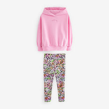 Load image into Gallery viewer, Pink Embroidered Animal Hoodie and Legging Set (3-12yrs)