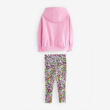 Load image into Gallery viewer, Pink Embroidered Animal Hoodie and Legging Set (3-12yrs)